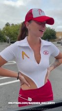 Ashley Aoky Rides A BBC In The Parking Lot