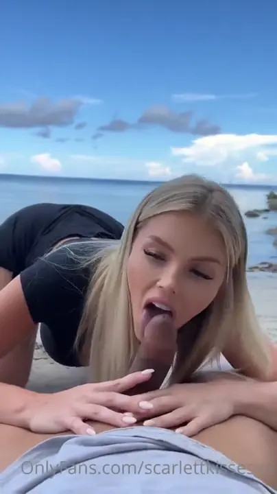 ScarlettKissesXO Sucks and Fucks A Cock At Beach - ePornLeak