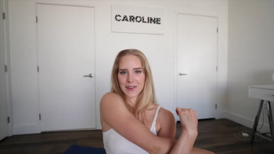 Caroline Zalog Stretches In Her Underwear