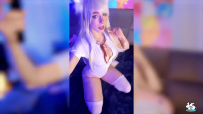 MollyRedWolf Cosplays Giri Haru And Gets An Anal Creampie