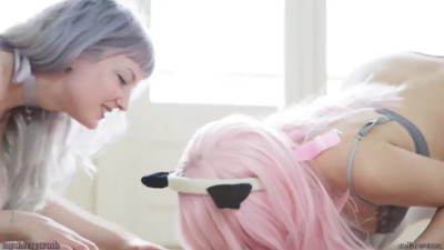 Lesbians Cherrycrush And Her Girl Lick Each Other Clean