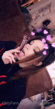 Belle Delphine Licks Glass Dildo