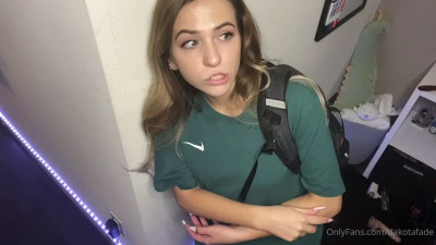 Dakota Fade Comes Home From School Gives A Blowjob