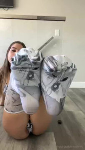 urgoddessdemi - Thigh high boots with latex  come kiss my boots