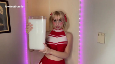 Lewdest Bunnie Covers Herself In Fake Cum And Masturbates