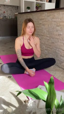 Aven Turinex Doing Yoga Barefoot