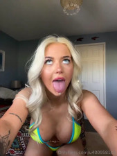 Gracie Bennett Spits With Her Tongue Out