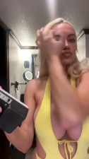 Lindsey Pelas Exposes Huge Tits In Livestream