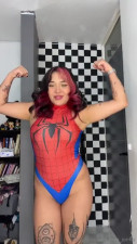 Iam_Jonna's Tits Bounces In Spiderman Suit