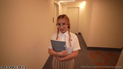 Nerdy School Girl Alexandra Qos' Private Lesson