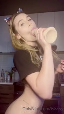 Kitty Taylor Sis Sucks A Dildo Playfully
