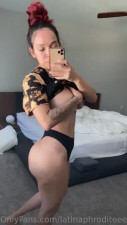 Latinaphroditeee Squeezes Her Breasts