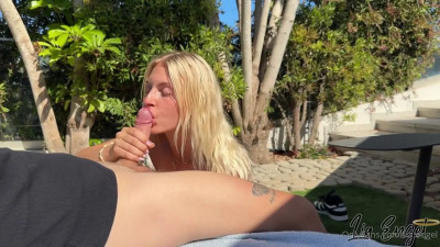 Lia Engel Rides A Dick Outdoors