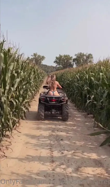 Midwestemma Rides ATV With Only Her Panties On - ePornLeak