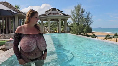 Thenadinejansen Swims In Sheer Clothes