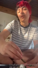 Busty Fmaryjane Shows Off Her Body While Smoking