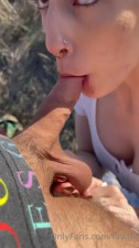 Thirsty Baby Fawnxo Blows A Cock Outdoors