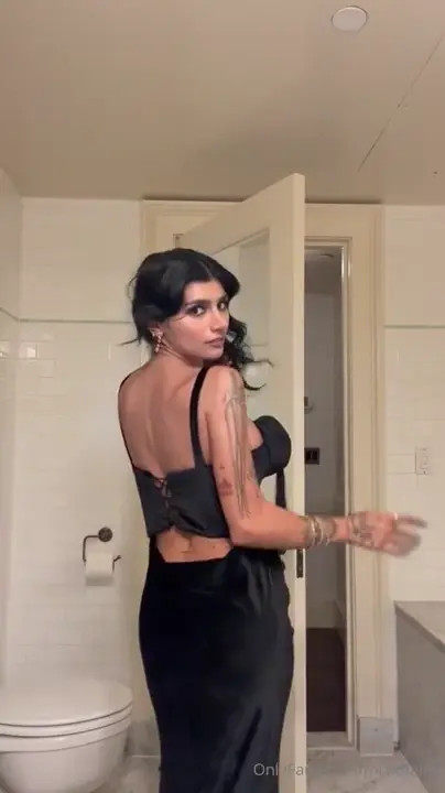 Mia Khalifa Tries On Black Dress After GRWM - ePornLeak