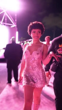 Ice Spice Walks Slow Mo In Shiny Dress