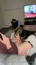 Julieta Yanez Blows Her Man's Cock While Playing