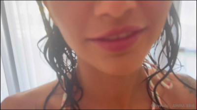 Cock Fills Amira Brie's Mouth & Pussy