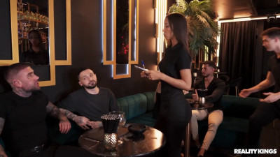 Customer Bangs Waitress Lia Lin At The Bar
