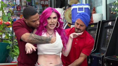 Bodega Thief Lily Lou's Threesome In A Store