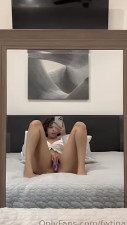 Fwtina Spreads Legs In Front Of A Mirror