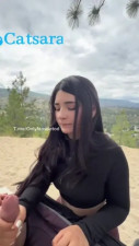 Catsara Gets A Mouth Cumshot In The Mountains