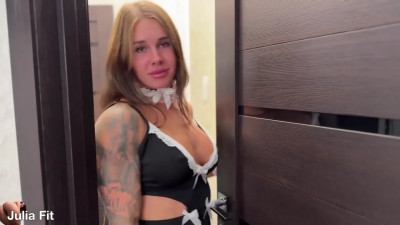 Julia Fit Gets Her Ass Filled With Cream As A Maid