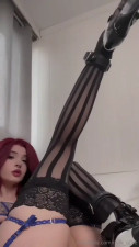 Milkgore Flaunts Her Legs In Stockings