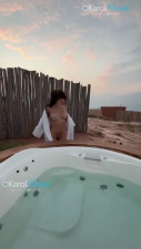 Karol Rosado's Outdoor Pool Sex